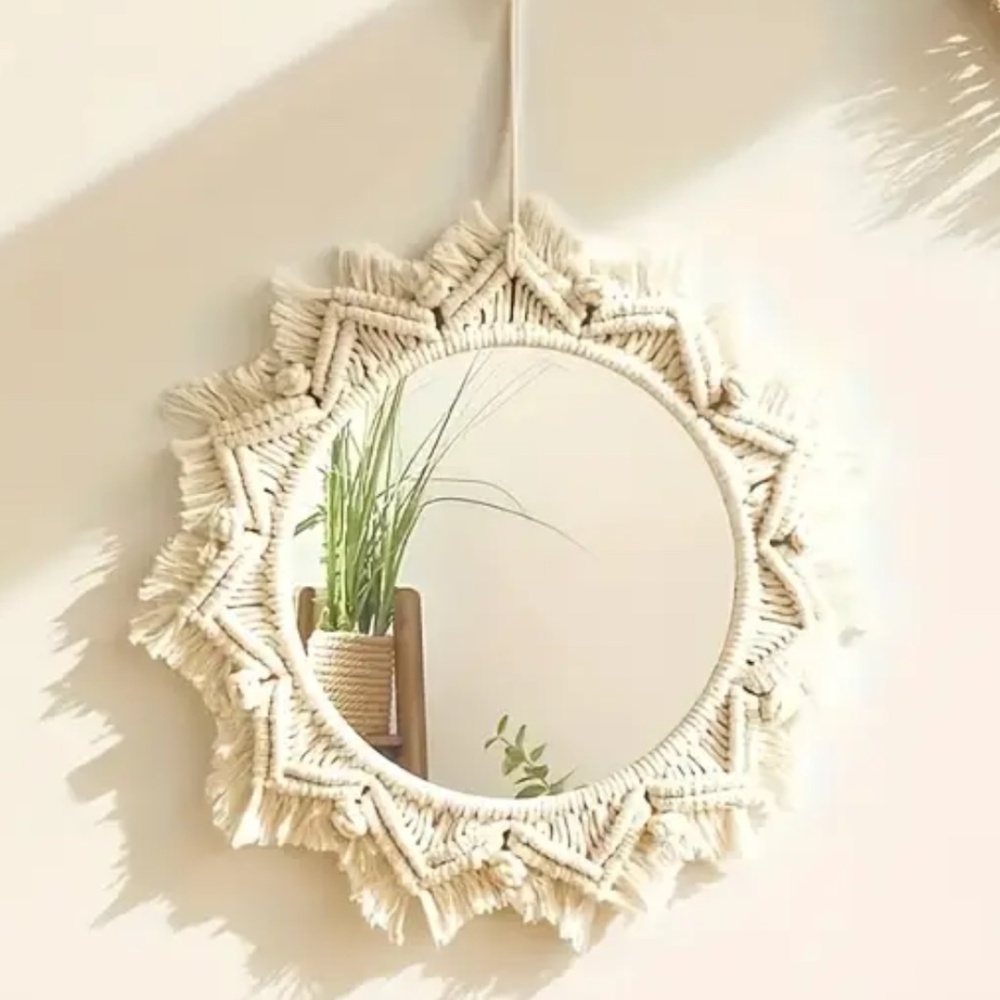 NIP! Handmade Macramé Sun Mirror!
